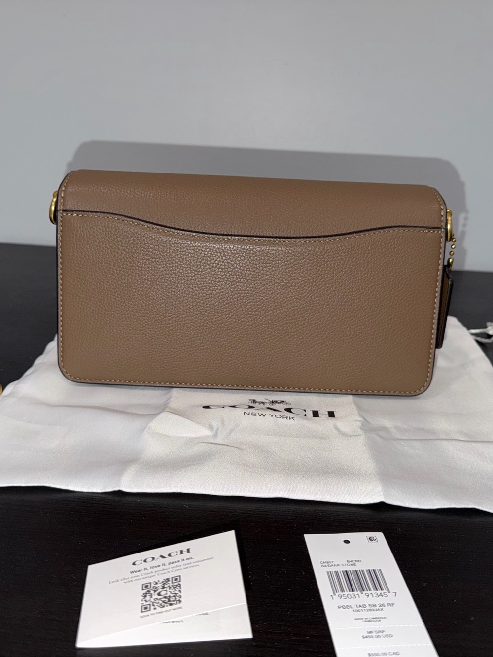 SOLD - NWT Coach Tabby 26 Shoulder bag in Dark Stone with Gold Hardware - Picture 2 of 8
